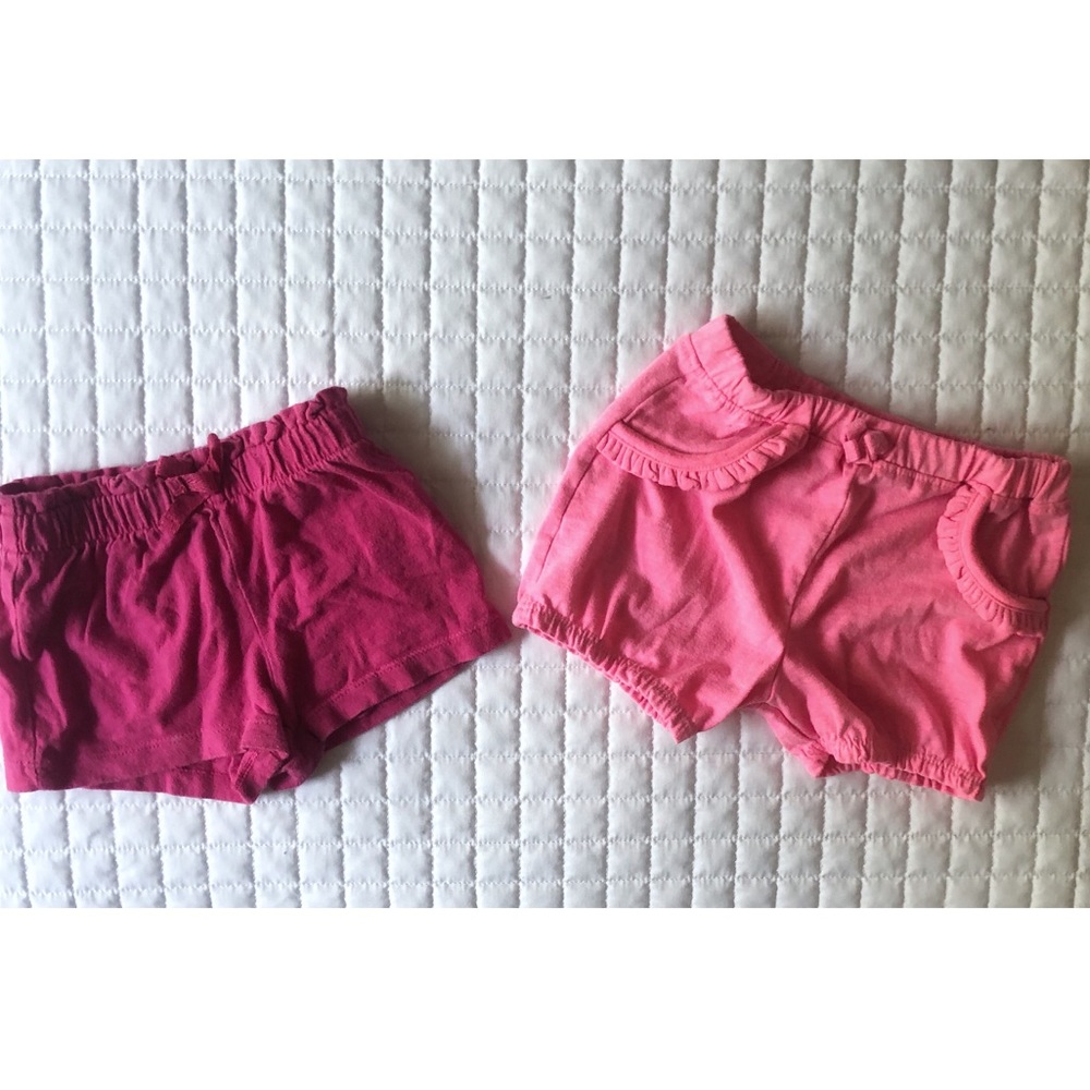 Baby Girl Pink Soft Cotton Shorts Bundle - Picture 1 of 6
